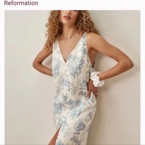 Reformation Monique Midi Dress / Linen / Teacup